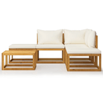 vidaXL Set Divani Giardino 6 pz con Cuscini Legno Massello di Acacia