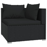 vidaXL Set Divani da Giardino 8 pz con Cuscini in Polyrattan Nero