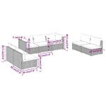 Set Salotto da Giardino 7 pz con Cuscini in Polyrattan Nero