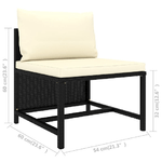 vidaXL Set Divani da Giardino 8 pz con Cuscini in Polyrattan Nero