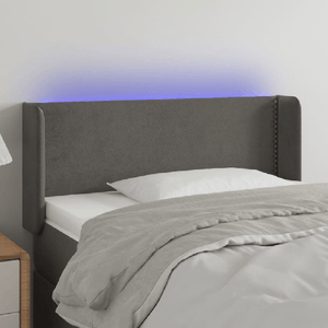 vidaXL Testiera a LED Grigio Scuro 83x16x78/88 cm in Velluto