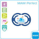 MAM Perfect Ciuccio in Silicone con Custodia Porta Succhietto, 6+ Mesi, Azzurro