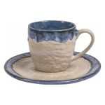 Galileo Creta Set 6 Tazzine Caffe' Con Piattino In Stoneware 90 Ml