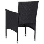 vidaXL Set Sedie da Pranzo per Giardino 2 Pz in Polyrattan Nero