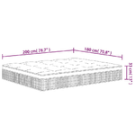 vidaXL Materasso a Molle Insacchettate Medio Rigido 180x200 cm