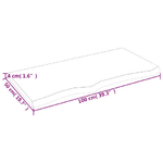 vidaXL Piano Bagno Marrone Chiaro 100x50x4 cm Legno Massello Trattato