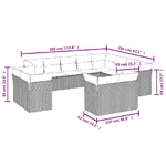 vidaXL Set Divani da Giardino 12 pz con Cuscini Grigio in Polyrattan