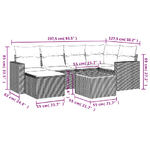 vidaXL Set Divani da Giardino 7 pz con Cuscini Beige in Polyrattan