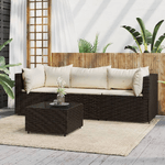 vidaXL Set Mobili da Giardino 4 pz con Cuscini in Polyrattan Marrone