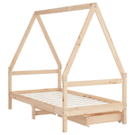 vidaXL Giroletto per Bambini con Cassetti 80x160cm Legno Massello Pino