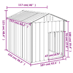 vidaXL Casetta Cani con Tetto Antracite 117x153x123 cm Acciaio Zincato