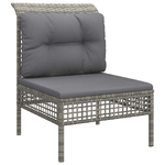 vidaXL Set Divani da Giardino 6 pz con Cuscini in Polyrattan Grigio