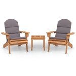 vidaXL Set Salotto da Giardino Adirondack 3pz Legno Massello di Acacia