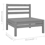 vidaXL Set Salotto da Giardino 10 pz in Legno Massello di Pino Grigio