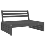 Set Salotto da Giardino 2 pz Grigio in Legno Massello di Pino