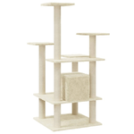 vidaXL Albero per Gatti con Pali Tiragraffi in Sisal Crema 110 cm