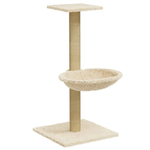 vidaXL Albero per Gatti con Palo Tiragraffi in Sisal Crema 74 cm