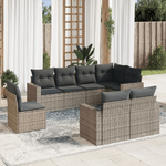 vidaXL Set Divano da Giardino 8 pz con Cuscini Grigio in Polyrattan