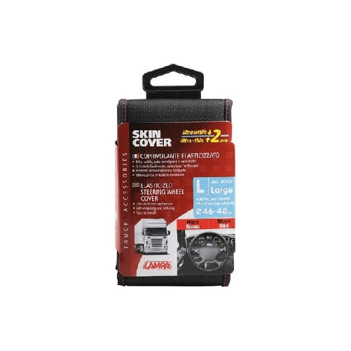Skin-Cover, coprivolante elasticizzato in Skeentex - Nero/Rosso - L - Ø 46/48 cm