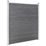 vidaXL Pannelli Recinzione WPC 4 Quadrati 1 Inclinato 792x186 cm Grigi