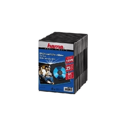 Hama-DVD-Slim-Box-25-Black-1-dischi-Nero