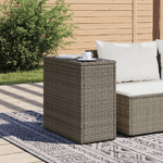 vidaXL Tavolino Giardino Piano Vetro Grigio 58x27,5x55 cm Polyrattan