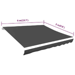 vidaXL Tendone Parasole in Tela Antracite 600x300 cm