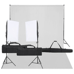 vidaXL Kit per Studio Fotografico con Set di Luci e Fondale