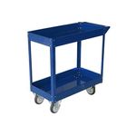 CARRELLO C/RUOTE IN ACCIAIO VERNICIATO BLU 2 RIPIANI 84X41cm H 82cm