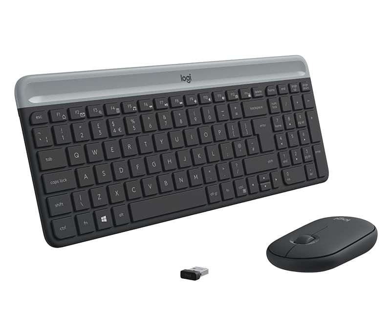 Logitech-MK470-tastiera-Mouse-incluso-RF-Wireless-AZERTY-Francese-Grafite