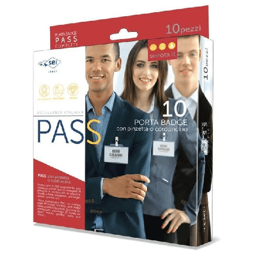 SEI-Rota-Pass-3-E-C-Supporto-per-badge-PVC-Plastica-10-pz