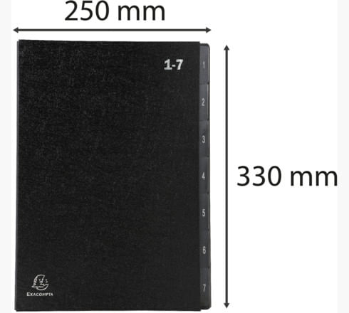 Classificatore-numerico-1-7-Ordonator-per-A4-nero-25x33cm-Exacompta