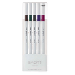 Uni Mitsubishi Astuccio 5 fineliner EMOTT tratto 0.4mm colori ass. Vintage Uni Mitsubishi