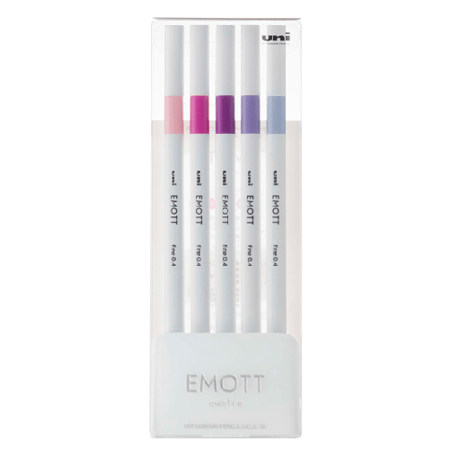 Astuccio-5-fineliner-EMOTT-tratto-0.4mm-colori-ass.-Floral-Uni-Mitsubishi