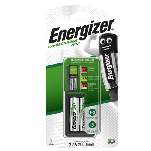Energizer Caricabatteria Mini 2AA- Energizer Power Plus