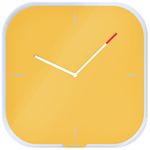 Orologio-da-parete-silenzioso-in-vetro-giallo-Cosy-Leitz