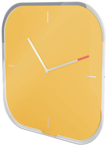 Orologio-da-parete-silenzioso-in-vetro-giallo-Cosy-Leitz