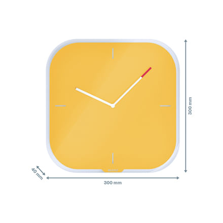 Orologio-da-parete-silenzioso-in-vetro-giallo-Cosy-Leitz