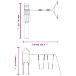 Set da Gioco da Esterno in Legno di Pino Impregnato con Altalena e Scivolo a onde