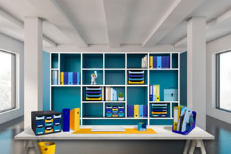 Portariviste-MAG-CUBE-azzurro-Bee-Blue-Exacompta