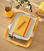 Vaschetta-portacorrispondenza-con-vassoio-Organizer-Giallo-Cosy-Leitz