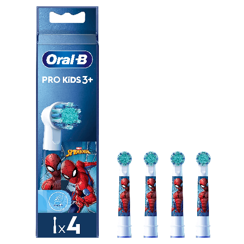 Oral-B-Pro-Kids-Testine-Di-Ricambio-Con-Spiderman-Confezione-Da-4-Pezzi