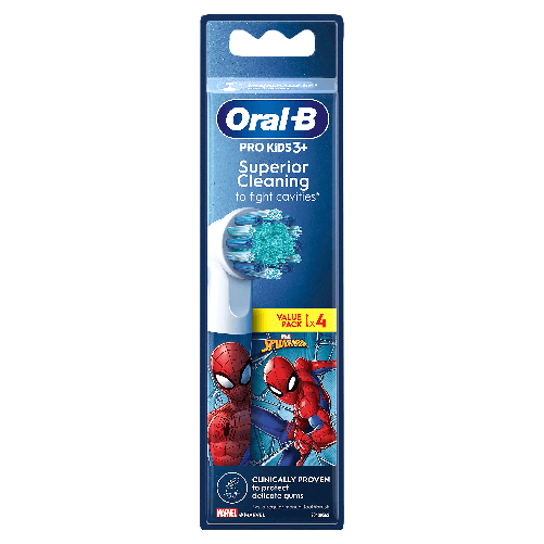 Oral-B-Pro-Kids-Testine-Di-Ricambio-Con-Spiderman-Confezione-Da-4-Pezzi