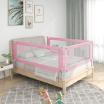 Sponda Letto di Sicurezza per Bambini Rosa 120x25 cm in Tessuto