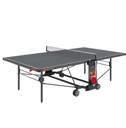Garlando Tavolo Ping Pong C-470EG Champion outdoor con ruote e piano grigio da esterno con 2 racchette e 6 palline Omaggio