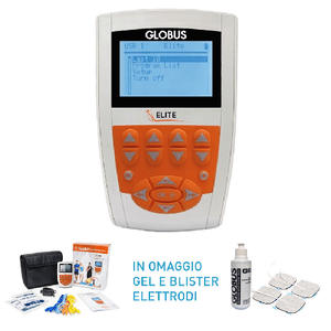 GLOBUS ELITE 98 Programmi Elettrostimolatore 4 Canali OMAGGIO 1 gel e 1 Blister elettrodi