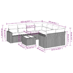 vidaXL Set Divano da Giardino 9 pz con Cuscini Beige in Polyrattan