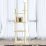 vidaXL Albero per Gatti con Tiragraffi in Sisal Crema 171 cm