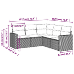 vidaXL Set Divano da Giardino 5 pz con Cuscini Beige in Polyrattan