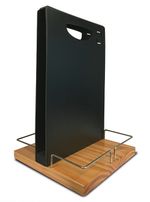 Securit-Table-Caddy-Libera-installazione-Metallo-Legno-Nero-Argento